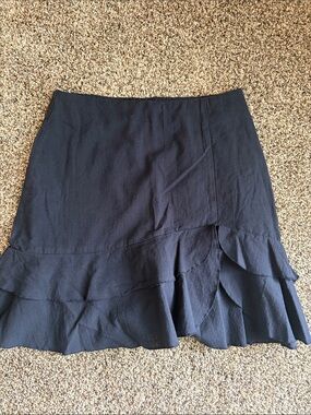 Classic Black Ruffle Hem Women's Skirt